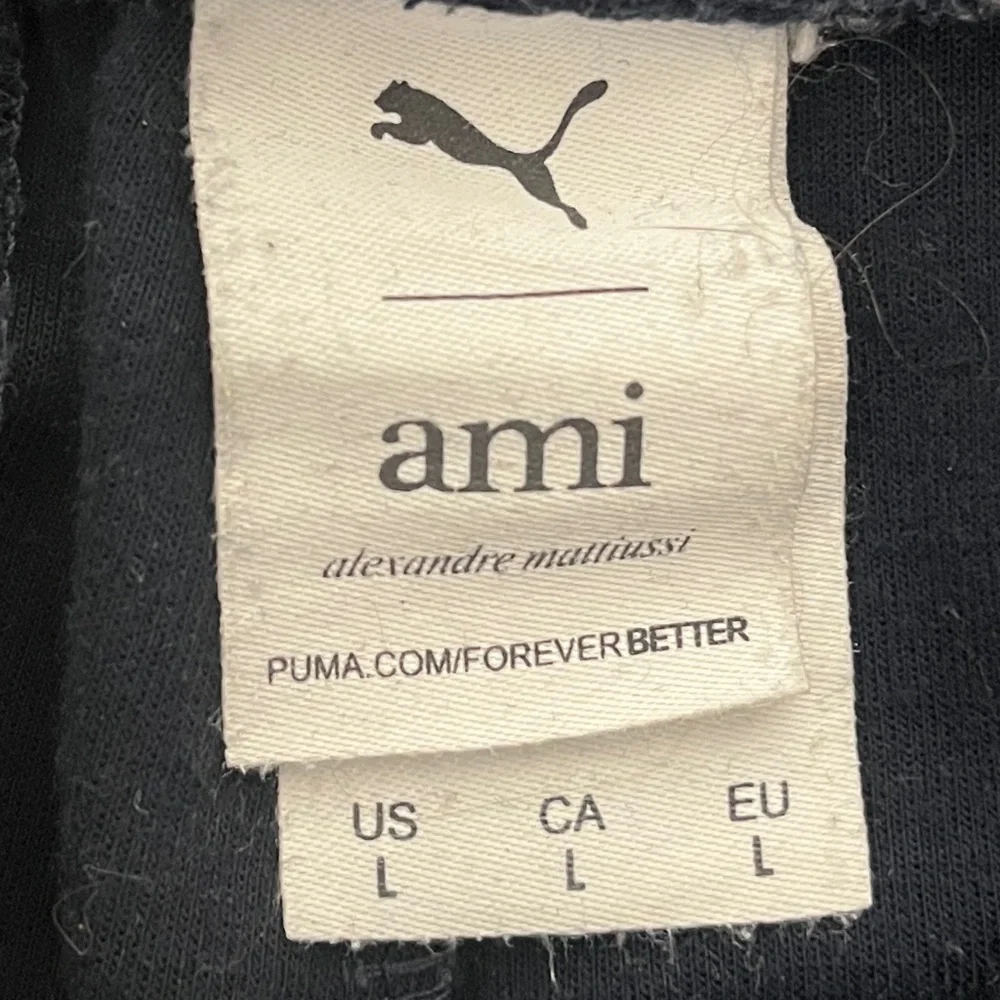 Puma x AMI Paris Navy Track Pants Zip Ankle Drawstring Joggers Womens L - Picture 2 of 14